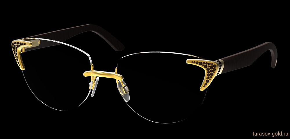 Золотые женские очки Black MOON 01